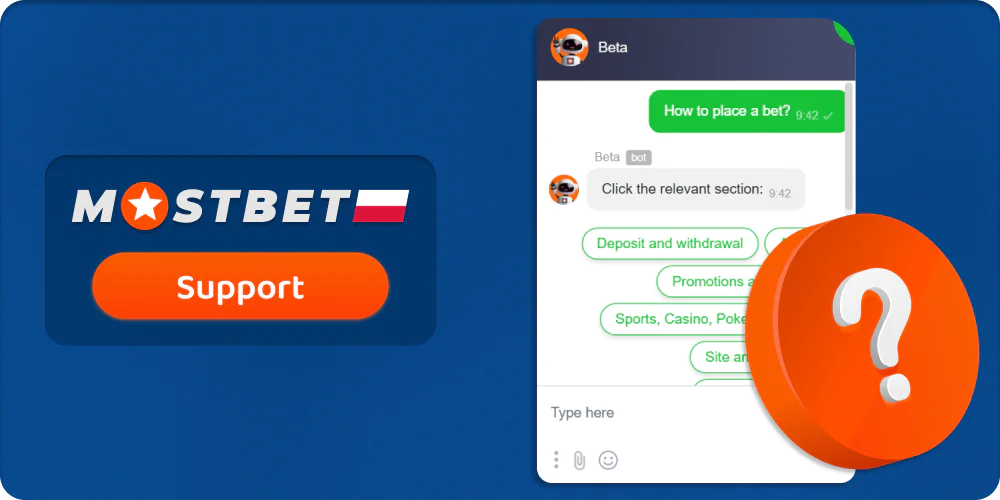 Uzyskaj pomoc w dziale pomocy technicznej Mostbet