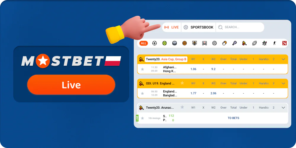 Obstawiaj zakłady sportowe na żywo – Mostbet w Polsce